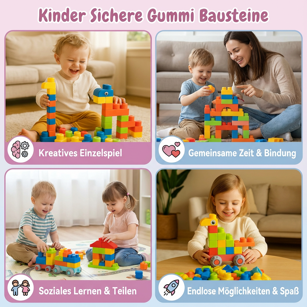 Kinder Sichere Gummi Bausteine für Frühes Lernen