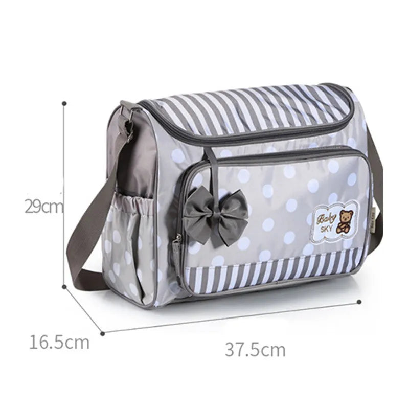 Baby Wickeltasche Blau mit Wickelunterlage und Flaschenhalter