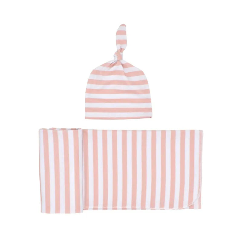 Baby Wickeltuch Set mit Mütze – Weiches Neugeborenen Pucktuch
