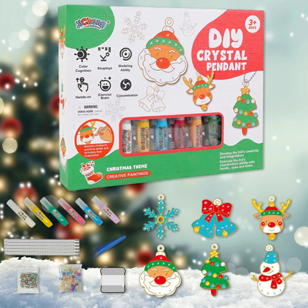 DIY Weihnachts-Kristall-Anhänger Set – Kreatives Malen Für Kinder Mit Weihnachtsmotiven