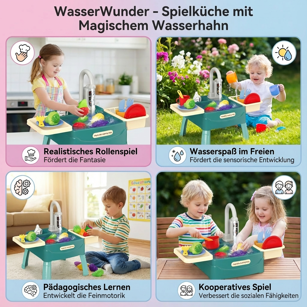 WasserWunder - Spielküche mit Magischem Wasserhahn