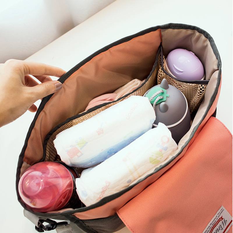 Große Wickeltasche mit Fächern für Fläschchen, Windeln & Zubehör