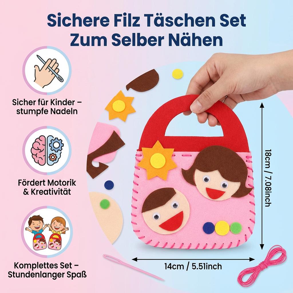 Sicheres Filz Täschen Set Zum Selber Nähen