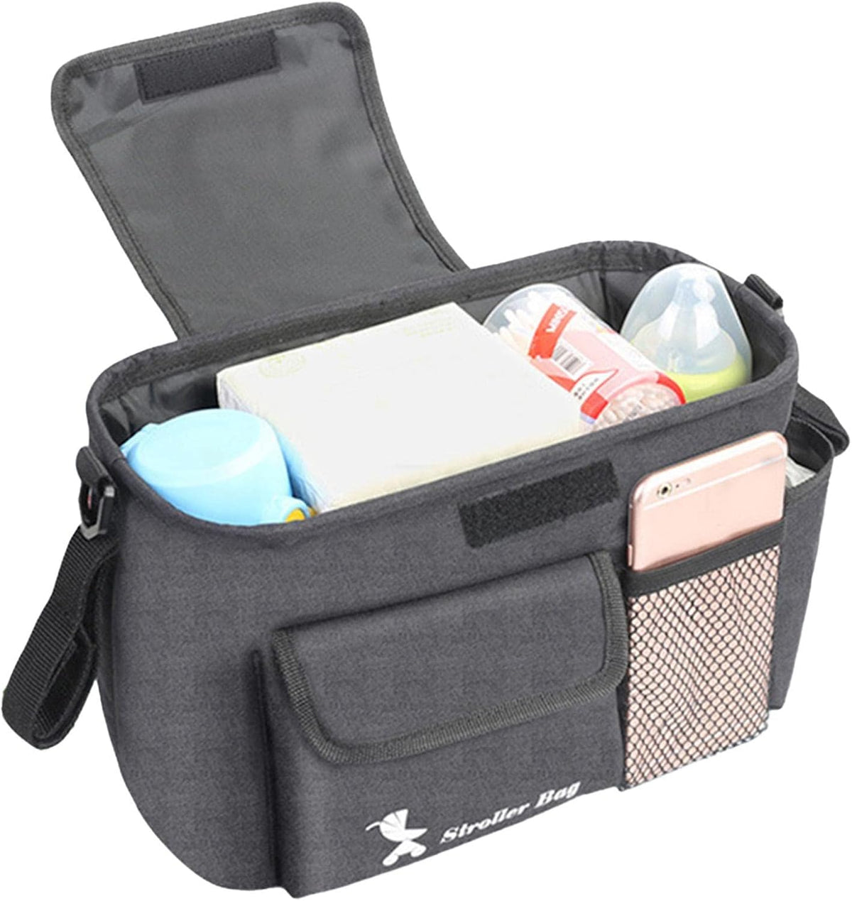 Praktische Stroller Tasche für Kinderwagen – Organizer mit Schultergurt und Fächern