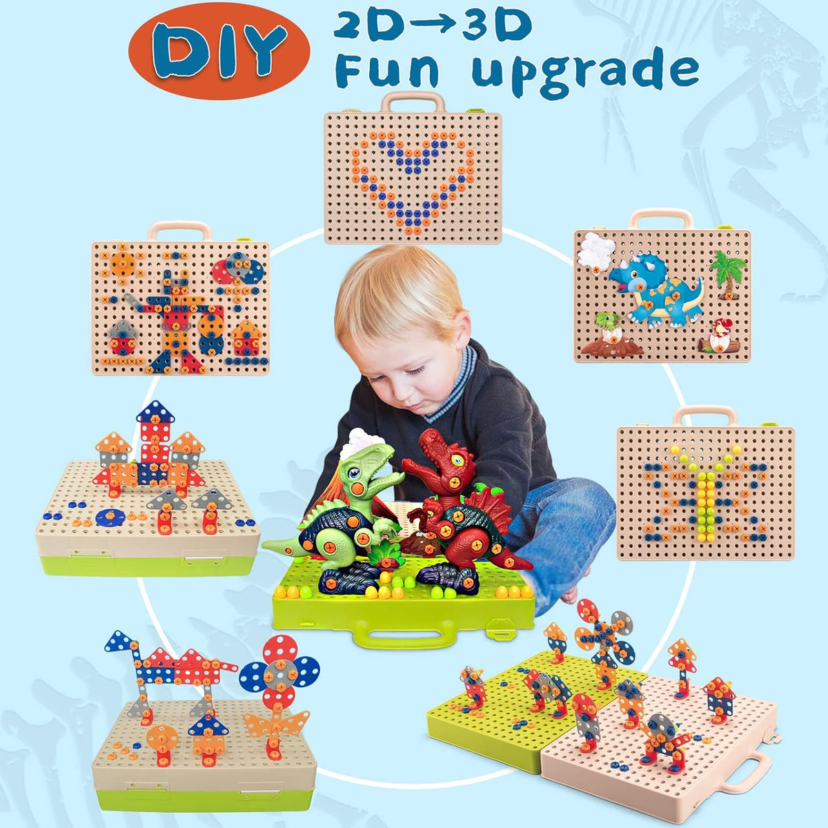 Kreativer Schraubspaß – Dinosaurier Konstruktionsset