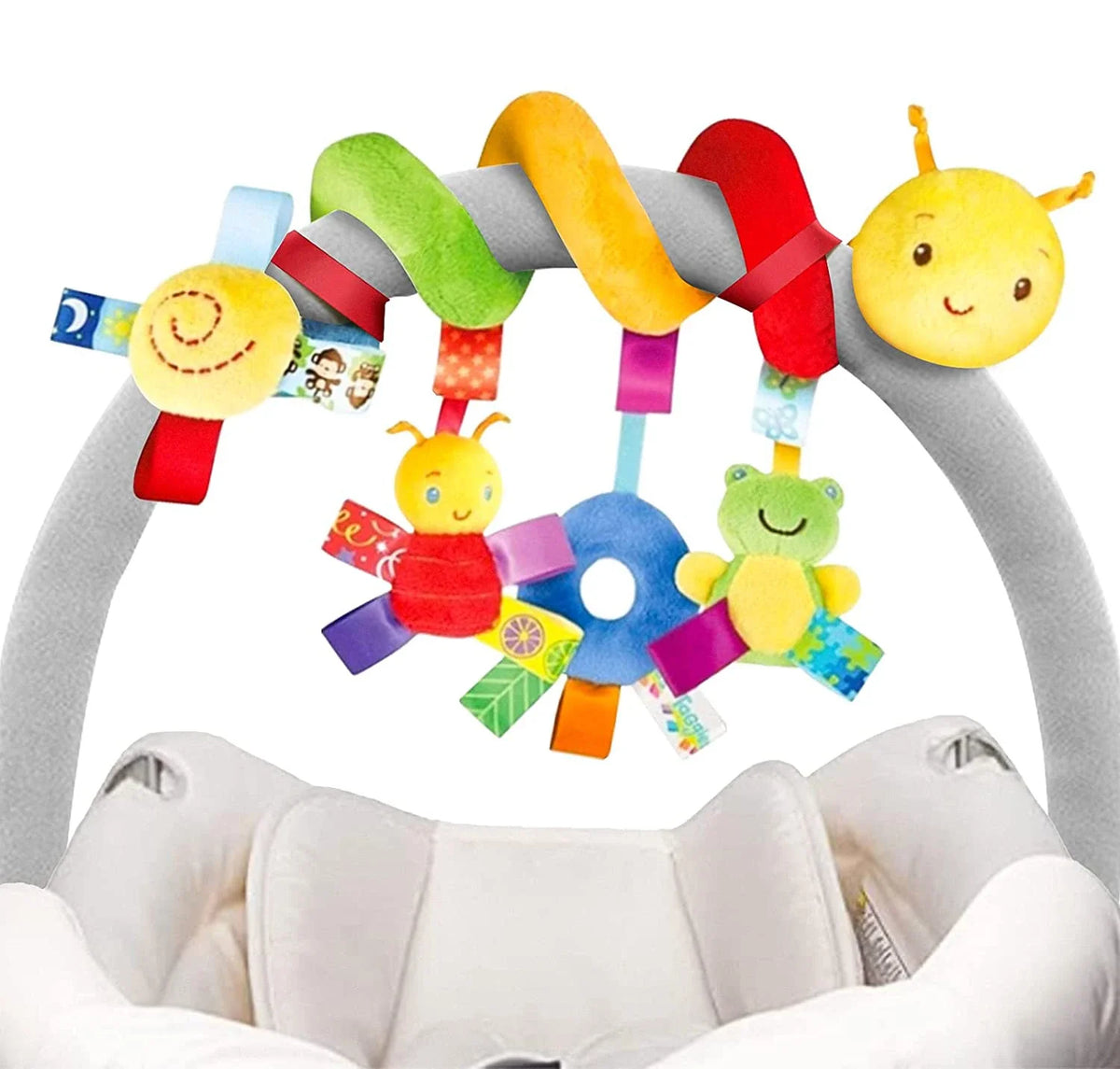 Greif- und Spielbogen für Kinderwagen & Autositz – Bunte Aktivitätsspirale
