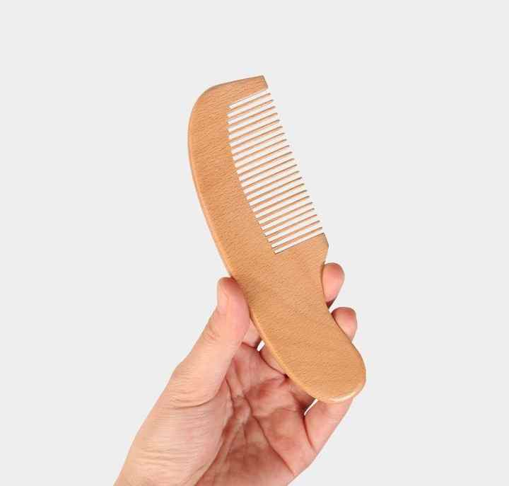Baby Bürste und Kamm Set – Holzhaarbürste mit Naturborsten für Neugeborene
