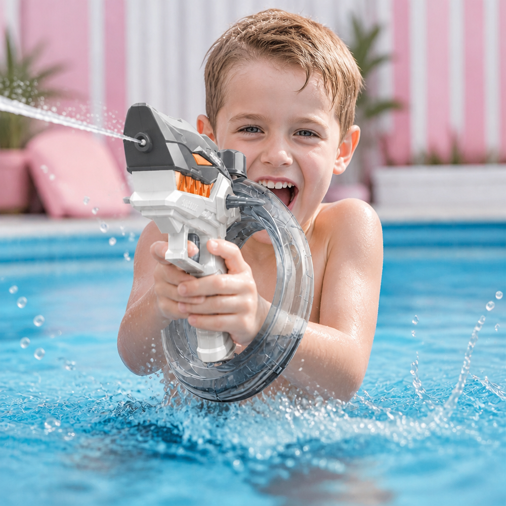 Elektrische Hai-Wasserpistole für Kinder – Vollautomatischer Wasserspaß für heiße Sommertage