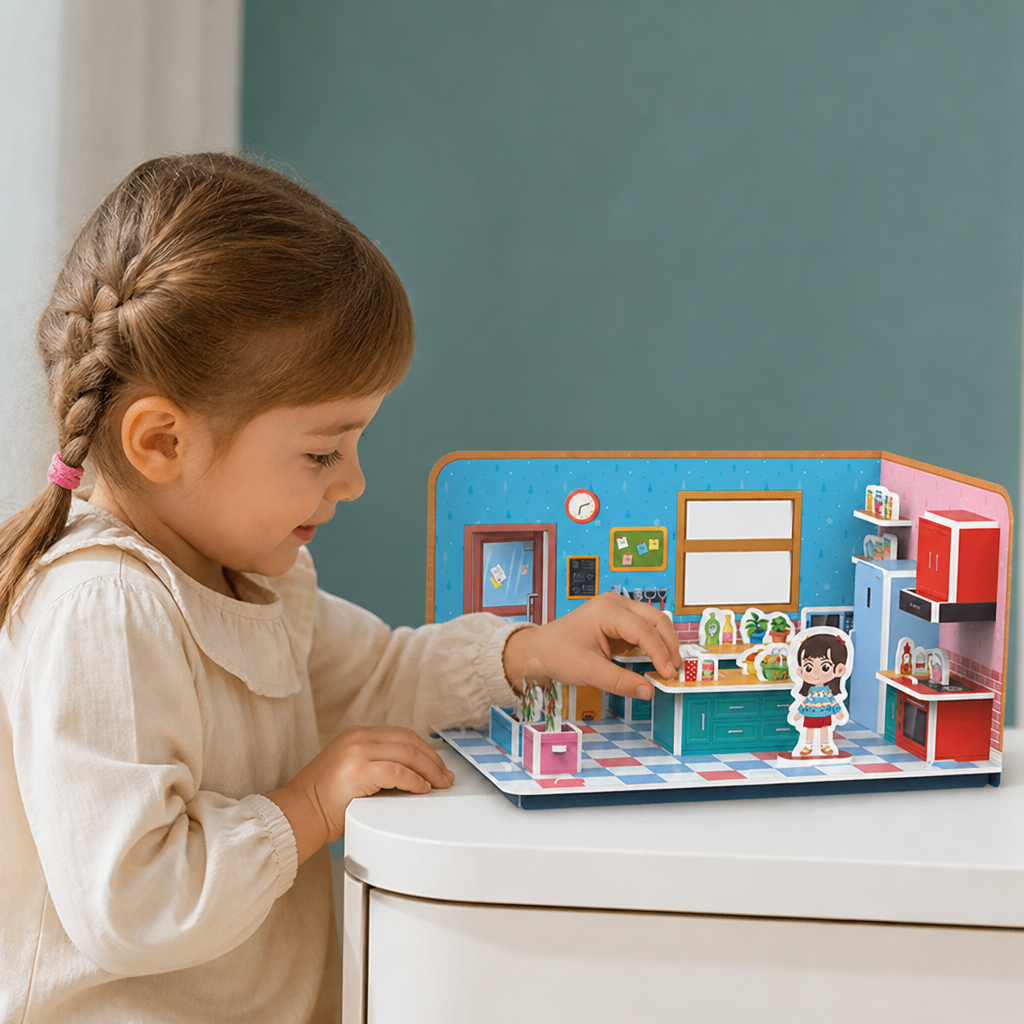 3D-DIY-Spielzimmer-Bauset – Pädagogisches Puzzle- & Bastelset