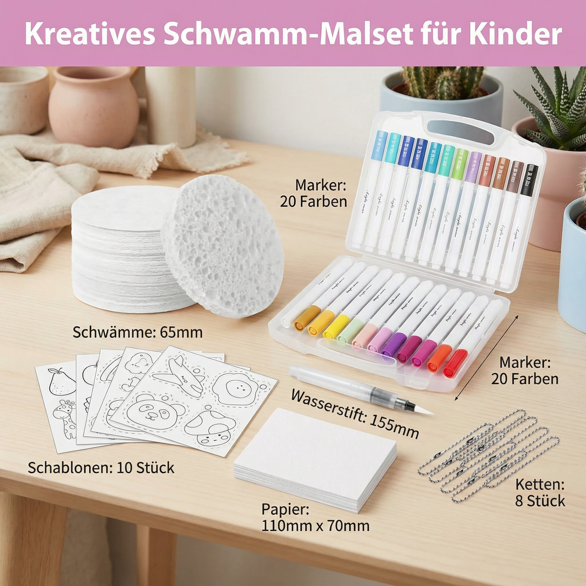 Kreatives Schwamm-Malset für Kinder – DIY Kunstset mit Bubble-Effekt