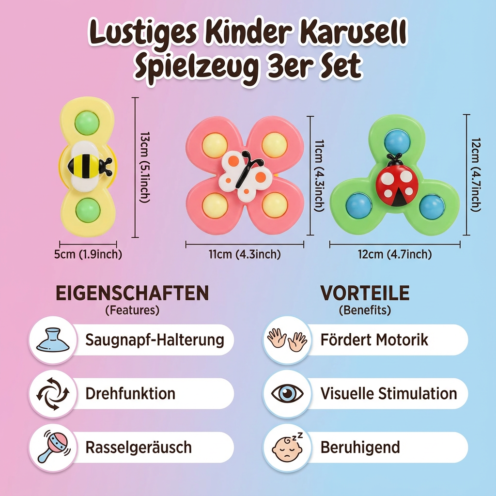 Lustiges Kinder Karusell Spielzeug 3er Set
