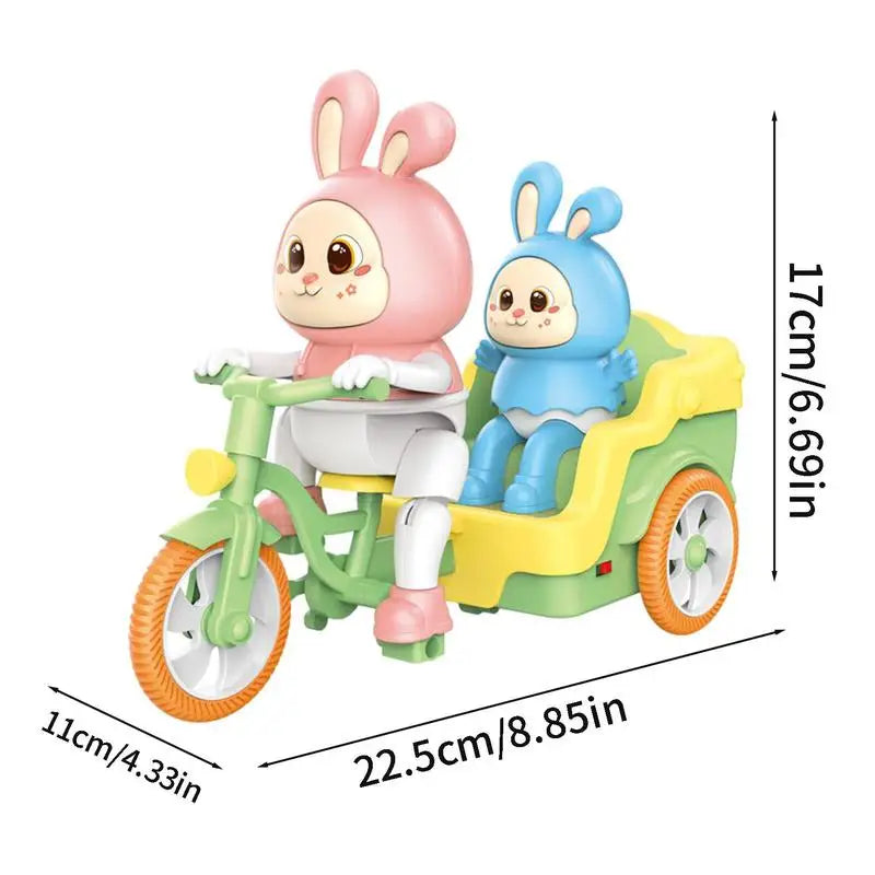 Kaninchen-Fahrradspielzeug mit Anhänger – Lustiges Spielzeug für Kinder mit niedlichen Häschen