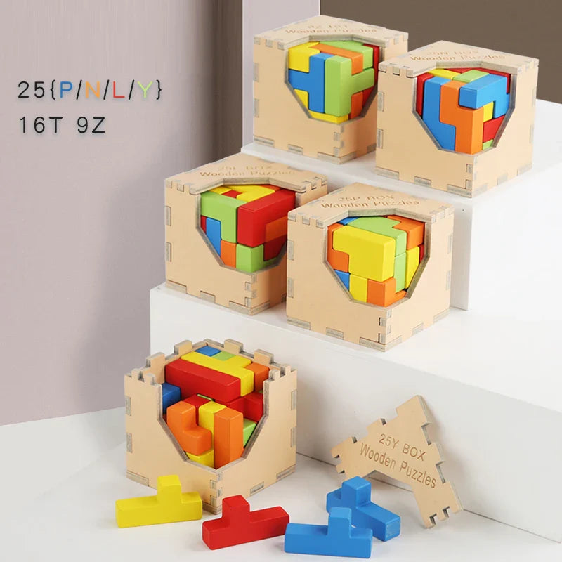 Kniffliger Spielspaß – 3D Holz-Tetris Puzzle für Kinder und Erwachsene
