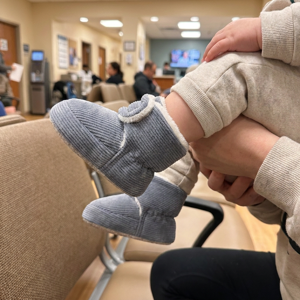 Warme & gemütliche Plüsch-Baby-Booties mit weichen rutschfesten Sohlen