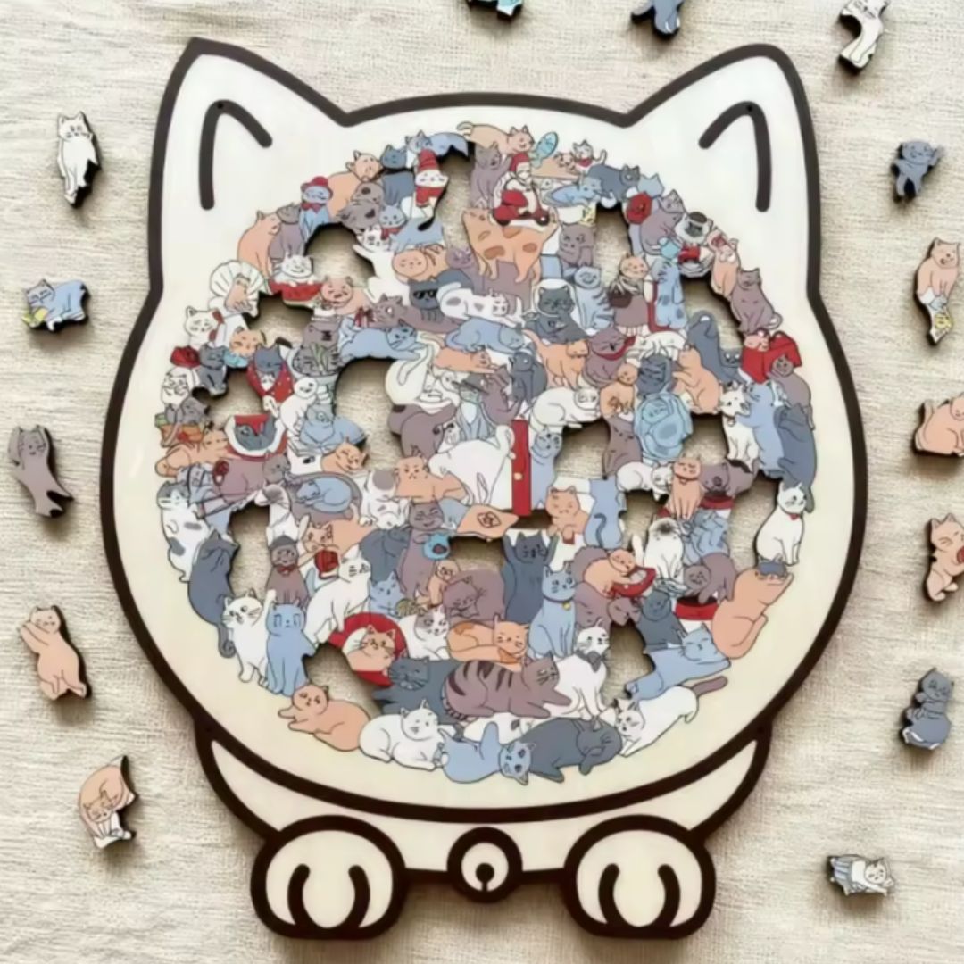 Katzen Puzzle aus Holz