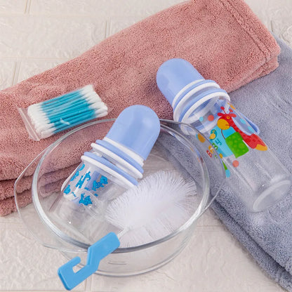 Baby Pflege Set mit Flaschen, Lätzchen & Reinigungsbürste