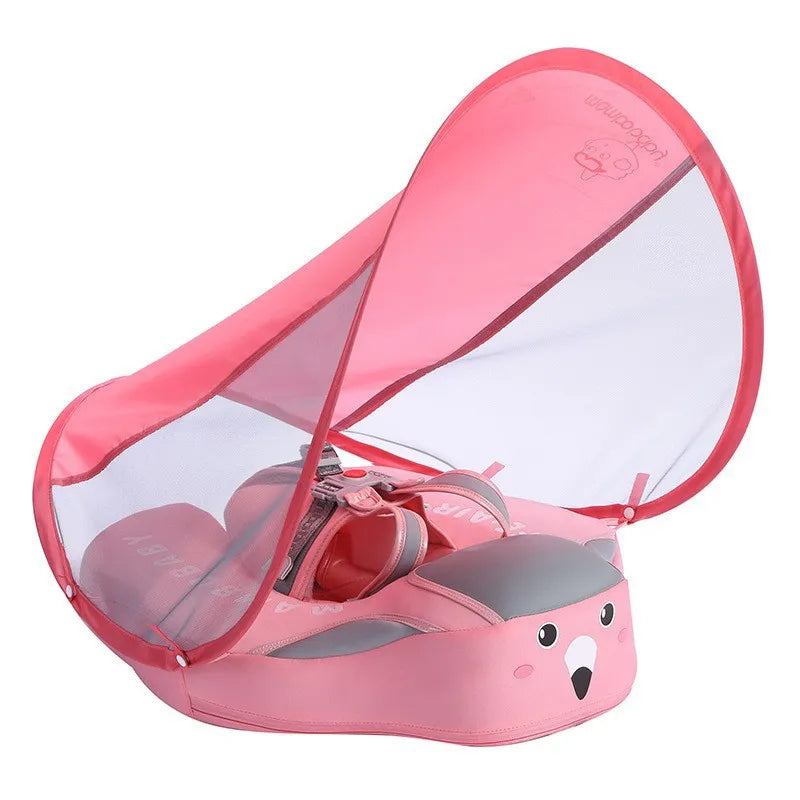 Baby Schwimmring mit Dach – Schwimmhilfe mit Sicherheitsgurt & UV-Schutz