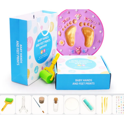 Baby Handabdruck Set mit Ton – Fußabdruck Erinnerung DIY