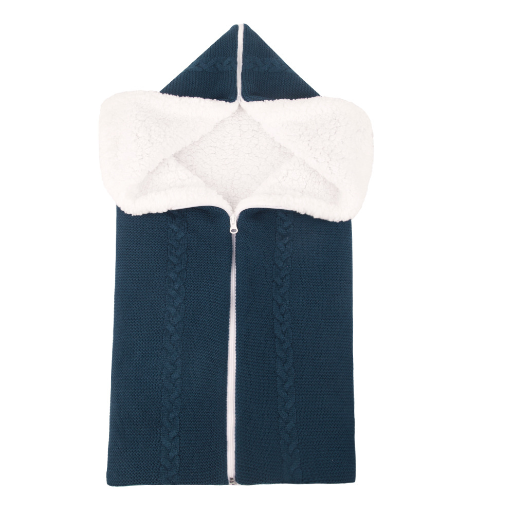 Baby Schlafsack mit Kapuze – Weicher und Warmer Strick-Schlafsack