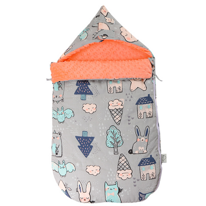 Baby Schlafsack mit Kapuze – Minky Decke für Neugeborene