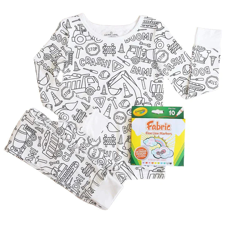 Kreativer Kinder Pyjama zum selber ausmalen
