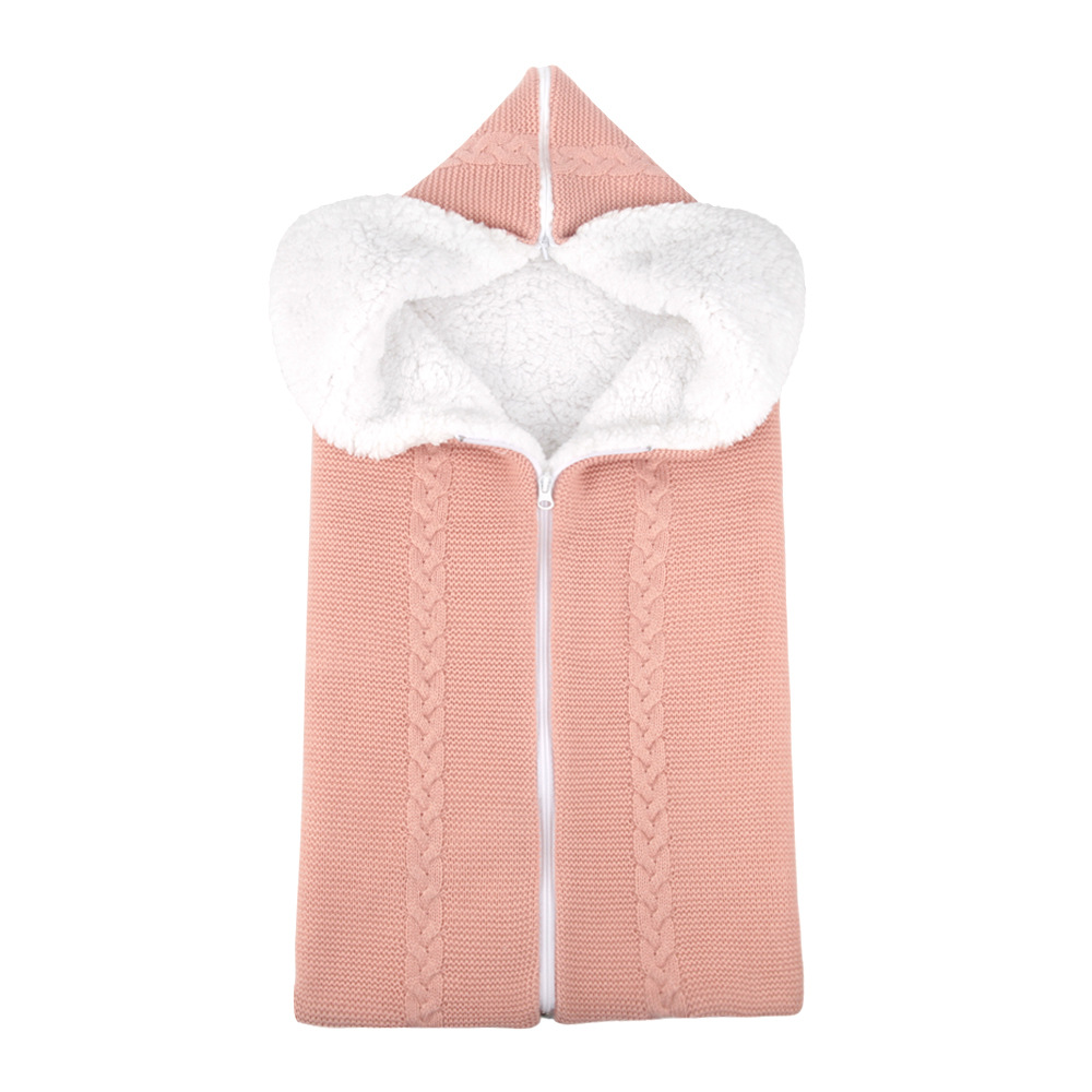 Baby Schlafsack mit Kapuze – Weicher und Warmer Strick-Schlafsack