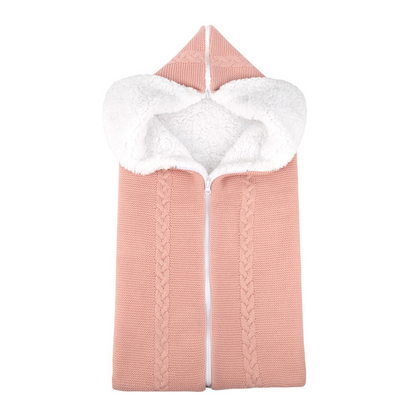 Baby Schlafsack mit Kapuze – Weicher und Warmer Strick-Schlafsack