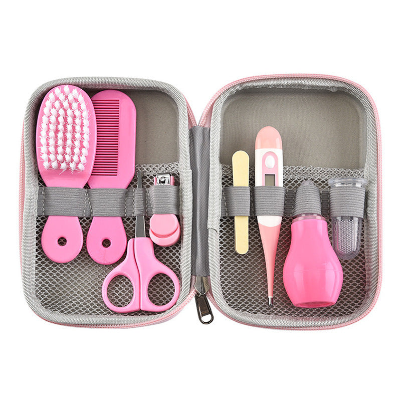 Komplettes Baby Pflege Set mit Nagelknipser, Fieberthermometer, Bürste und Kamm