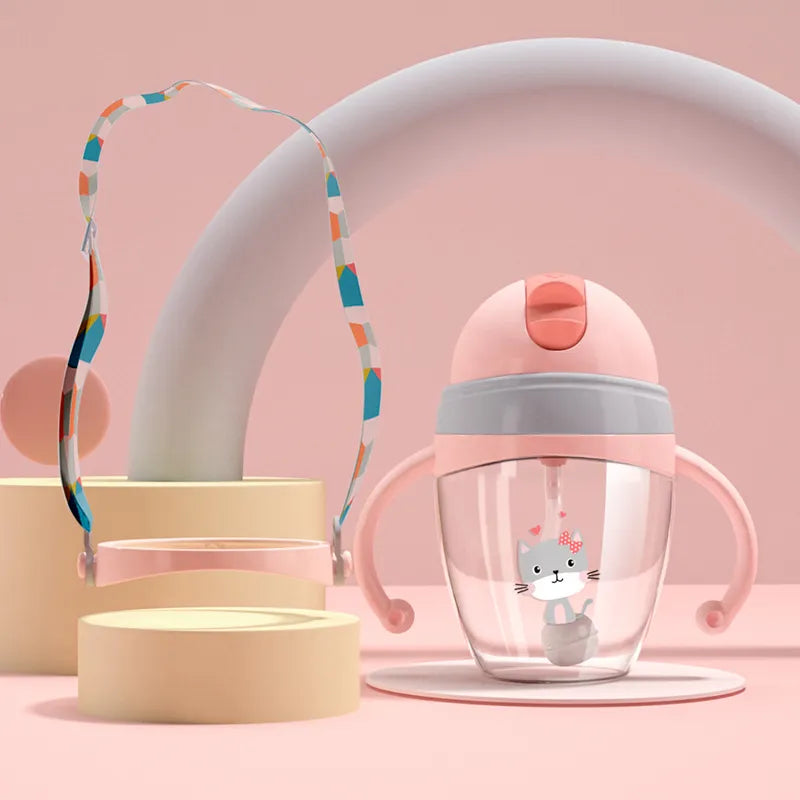 Kinder Trinkbecher mit Henkel – Sippy Cup mit Katzen Design
