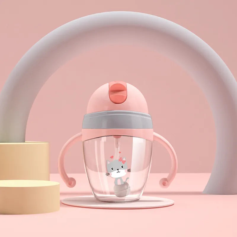 Kinder Trinkbecher mit Henkel – Sippy Cup mit Katzen Design