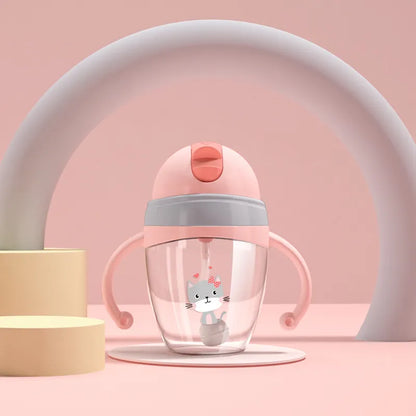 Kinder Trinkbecher mit Henkel – Sippy Cup mit Katzen Design