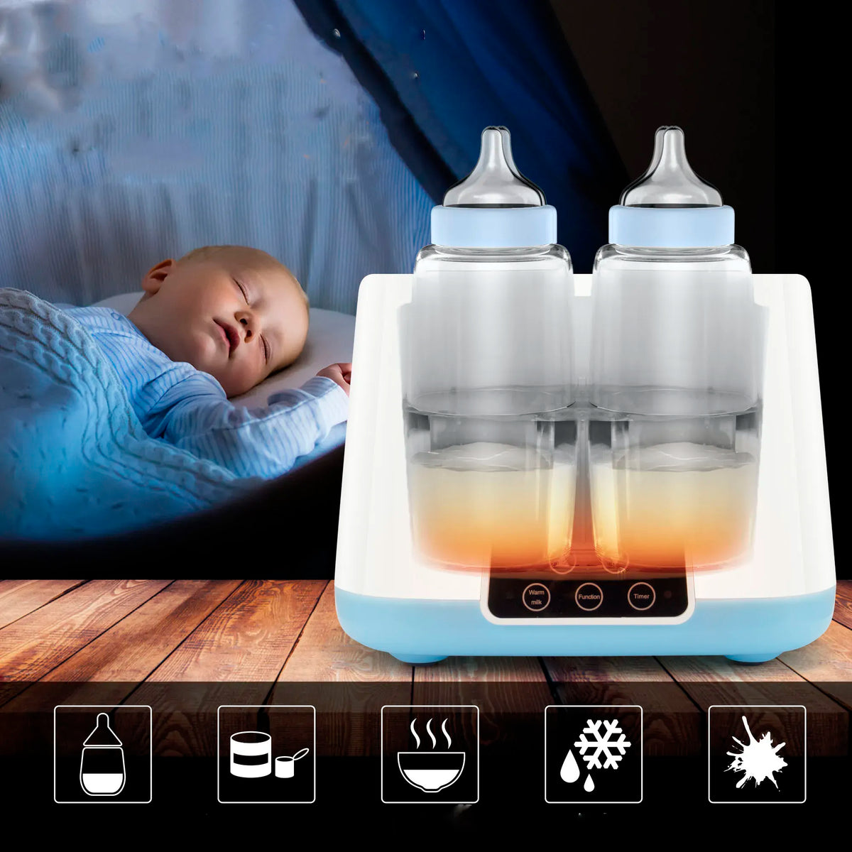 Multifunktionaler Flaschenwärmer und Sterilisator für Babys