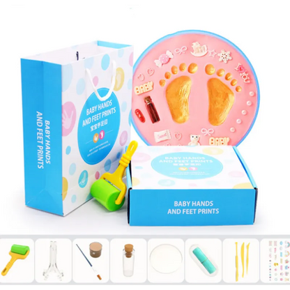 Baby Handabdruck Set mit Ton – Fußabdruck Erinnerung DIY