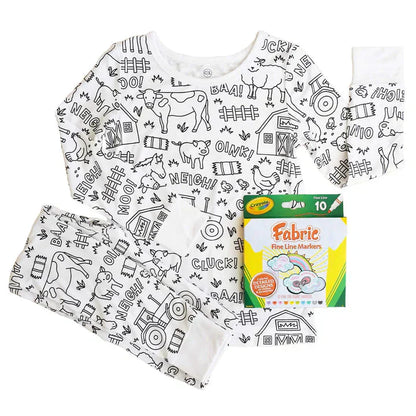 Kreativer Kinder Pyjama zum selber ausmalen