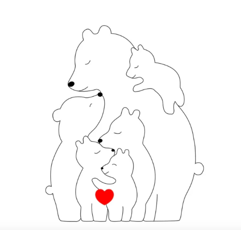 Personalisierbare Bärenfamilie