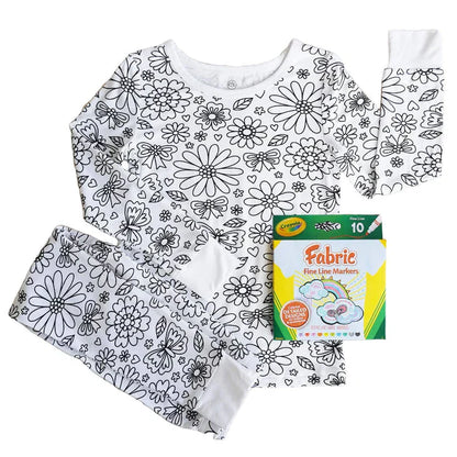 Kreativer Kinder Pyjama zum selber ausmalen