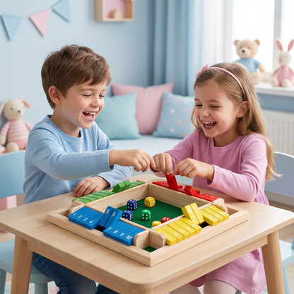 ShutTheBox Familien Klappenspiel 4 Spieler Set