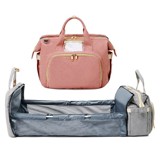 3-in-1 Wickeltasche mit tragbarem Babybett