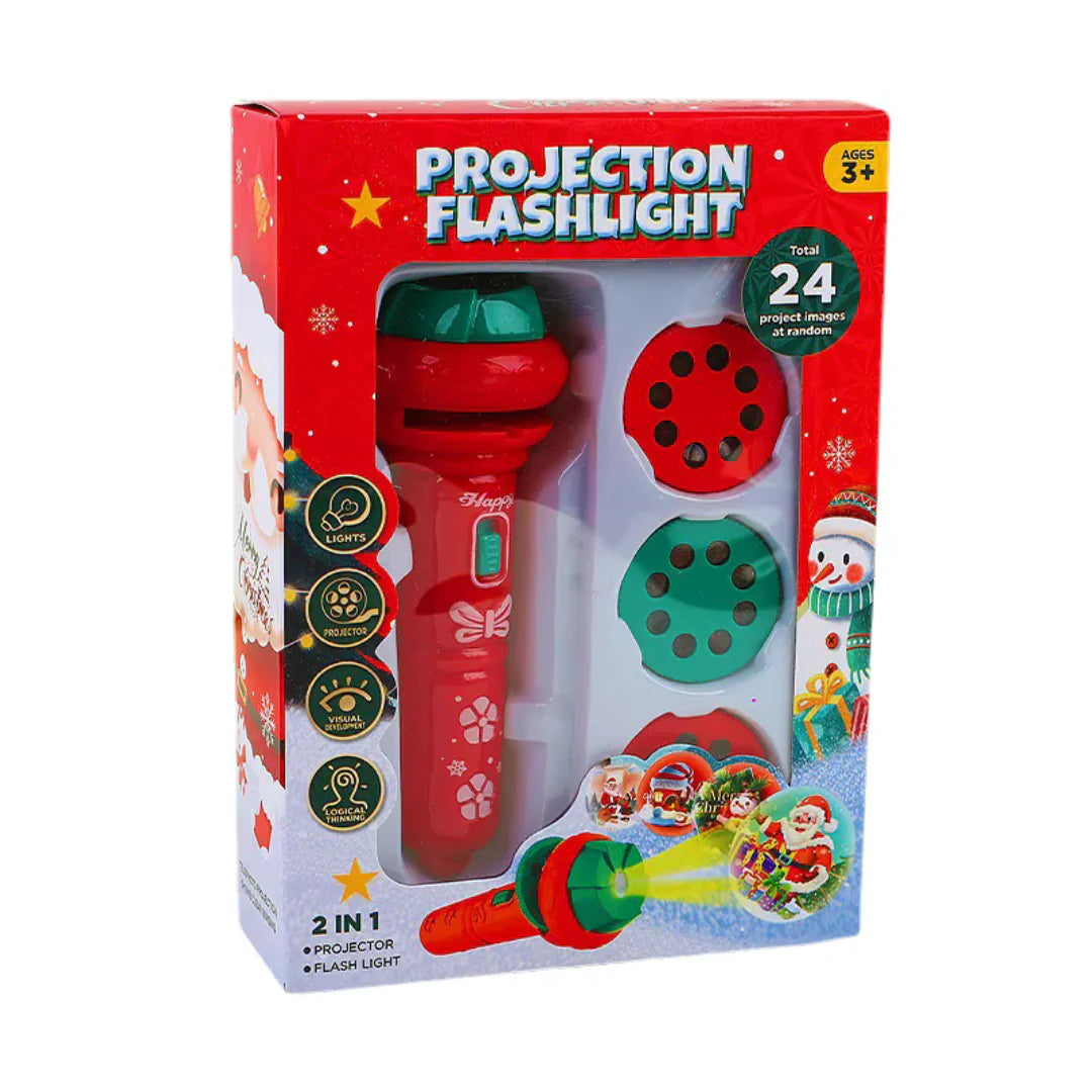 Weihnachts-Projektions-Taschenlampe – 2-in-1 Lichtspaß mit 24 Projektionen