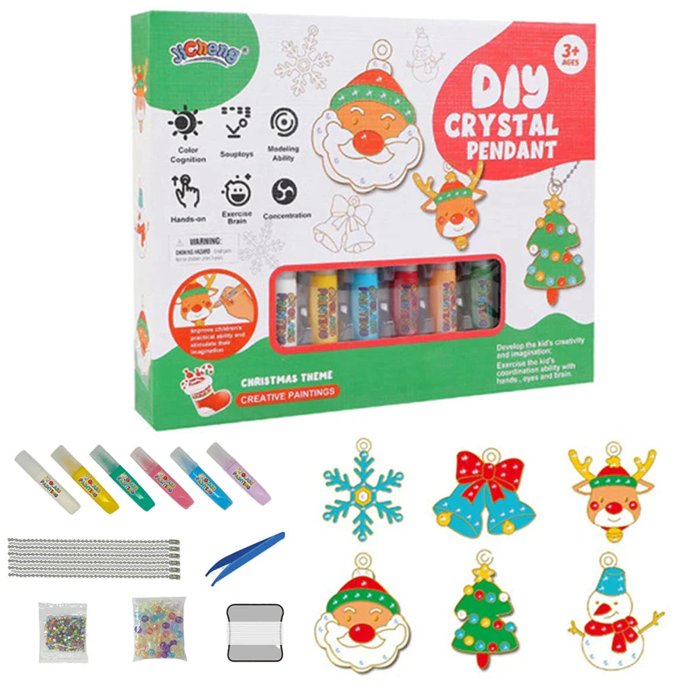 DIY Weihnachts-Kristall-Anhänger Set – Kreatives Malen Für Kinder Mit Weihnachtsmotiven