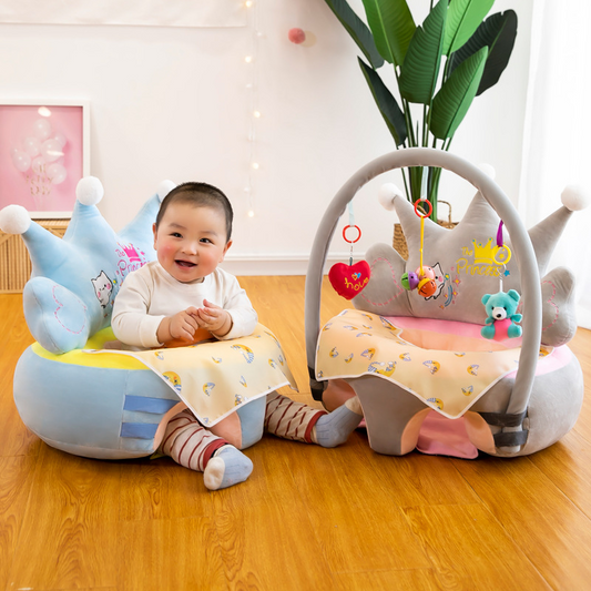 Sitzhilfe für Babys mit Spielbogen – Weicher Lernstuhl zum Sitzenlernen