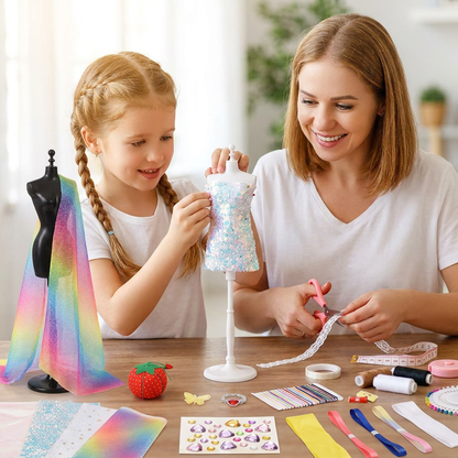 400+ teiliges DIY-Modedesign- & Nähset mit 3 Schneiderpuppen