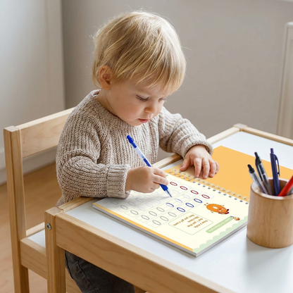 Magisches wiederverwendbares Schreibübungsheft-Set mit Rillen & verschwindender Tinte
