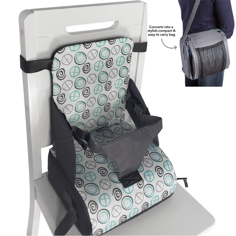 Reise Hochstuhl für Babys – Tragbarer Sitzerhöher mit Gurt & Umhängetasche