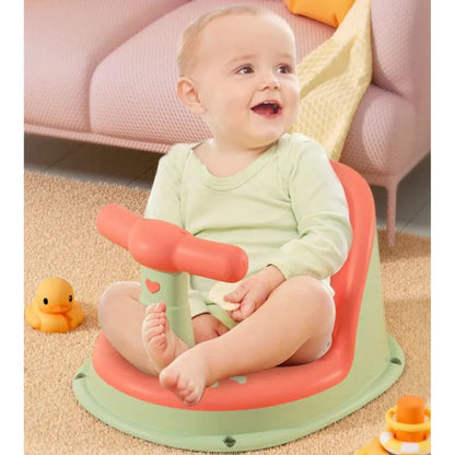 Drehbarer Baby Badesitz mit Griff – Rutschfester Wannensitz