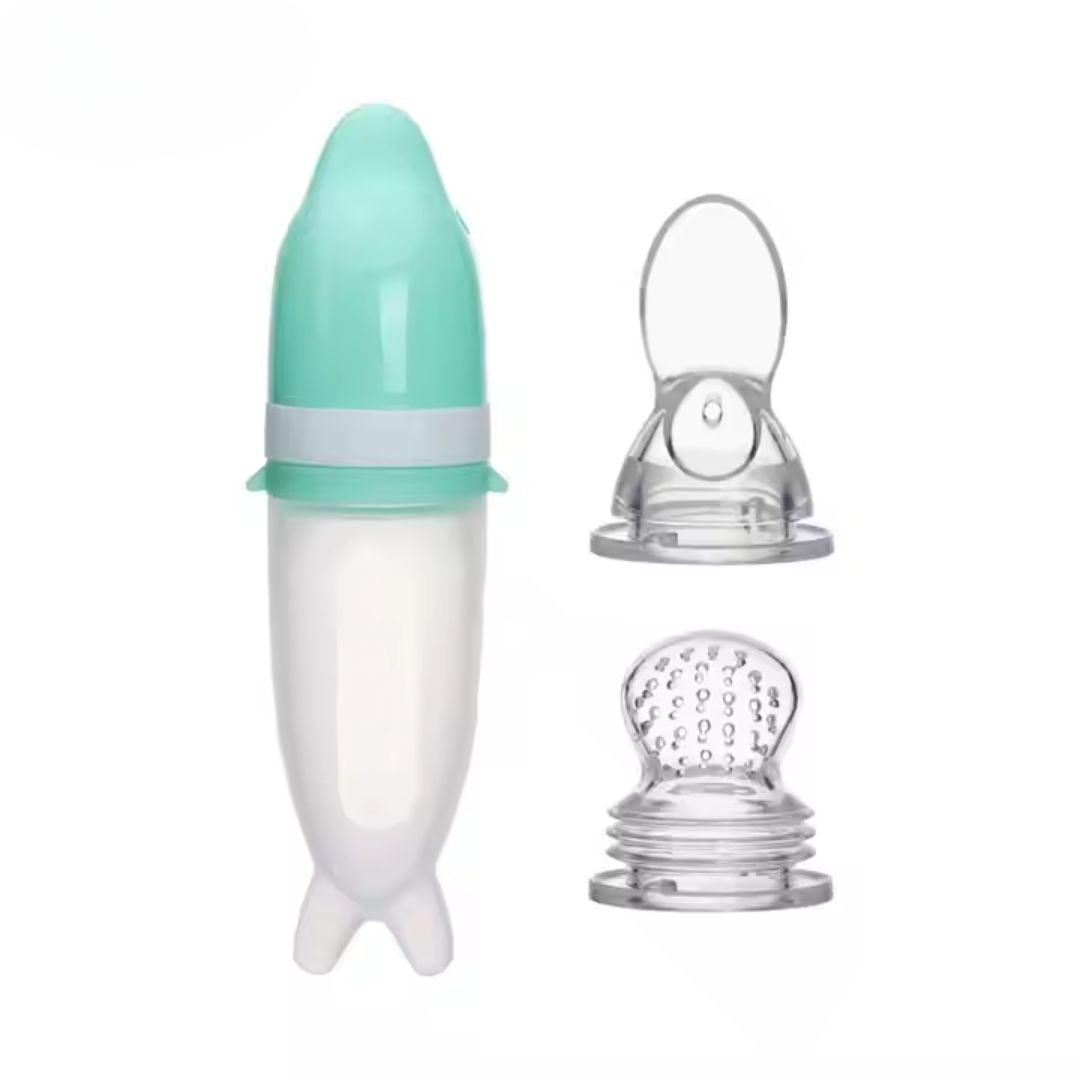 Silikon Quetschflasche für Babys – Fütterlöffel mit Skala