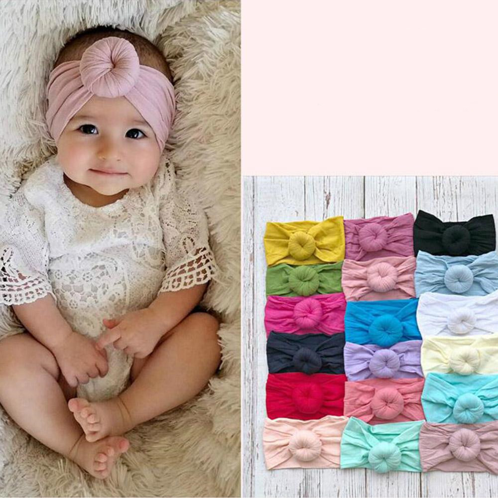 Baby Turban Stirnband Mädchen – Weiches Knotenmuster Haarband