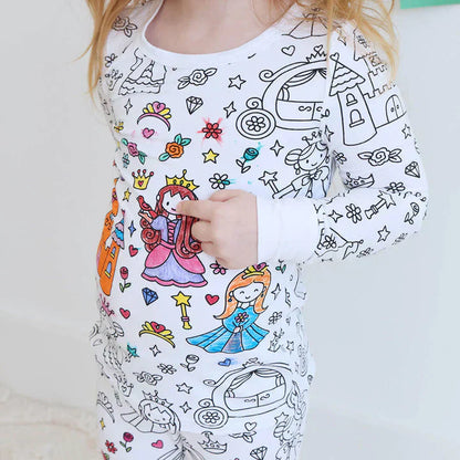 Kreativer Kinder Pyjama zum selber ausmalen
