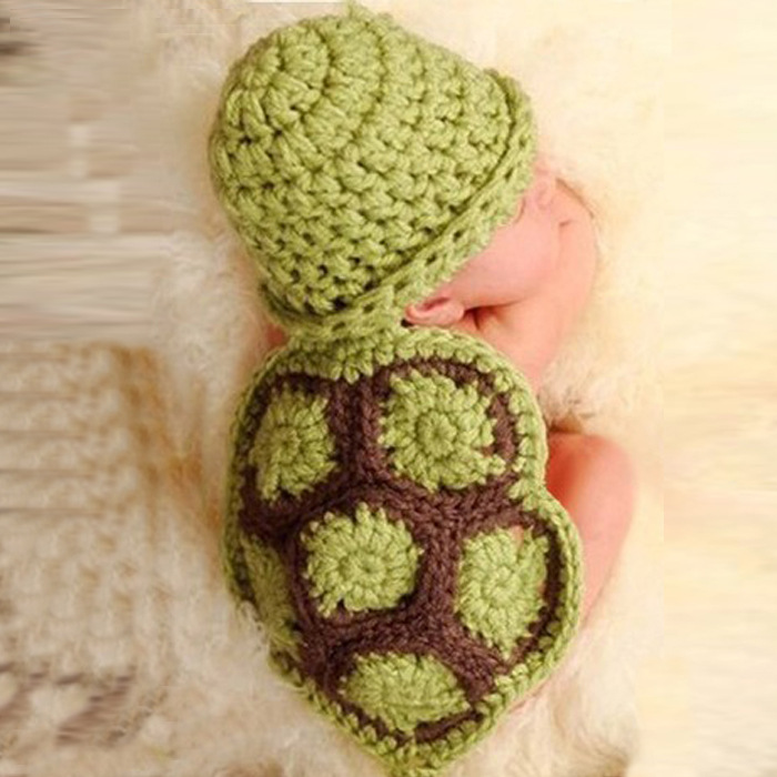 Gehäkeltes Schildkröten Kostüm für Neugeborene – Baby Foto Outfit
