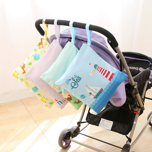 Wasserdichte Windeltasche mit Reißverschluss – Wetbag für Kinderwagen